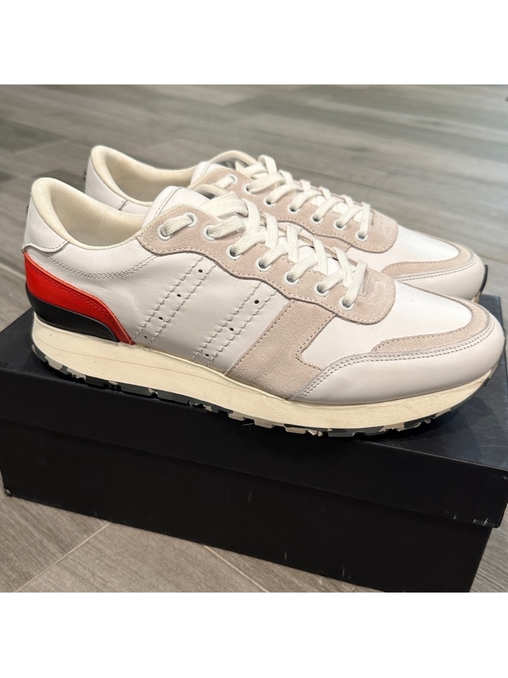The Kooples Suede and Leather Men’s Sneaker white